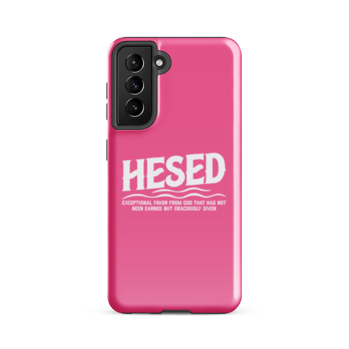 Christian Phone Case Hesed Exceptional Favor Pink for Samsung® Samsung® Phone Cases Glossy Samsung Galaxy S21 FE 