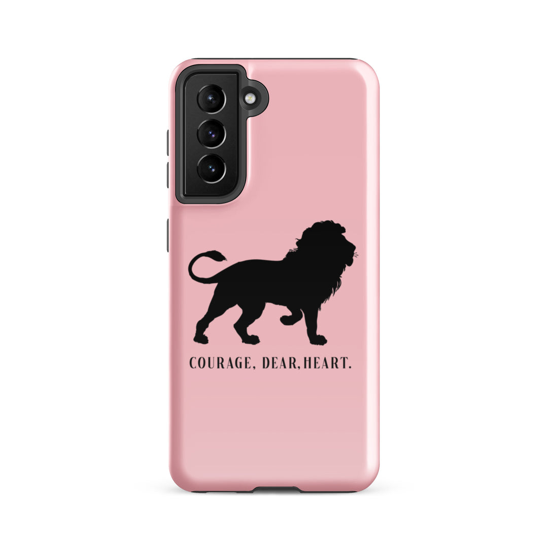 Christian Phone Case Courage Dear Heart Pink for Samsung® Samsung® Phone Cases Glossy Samsung Galaxy S21 FE 