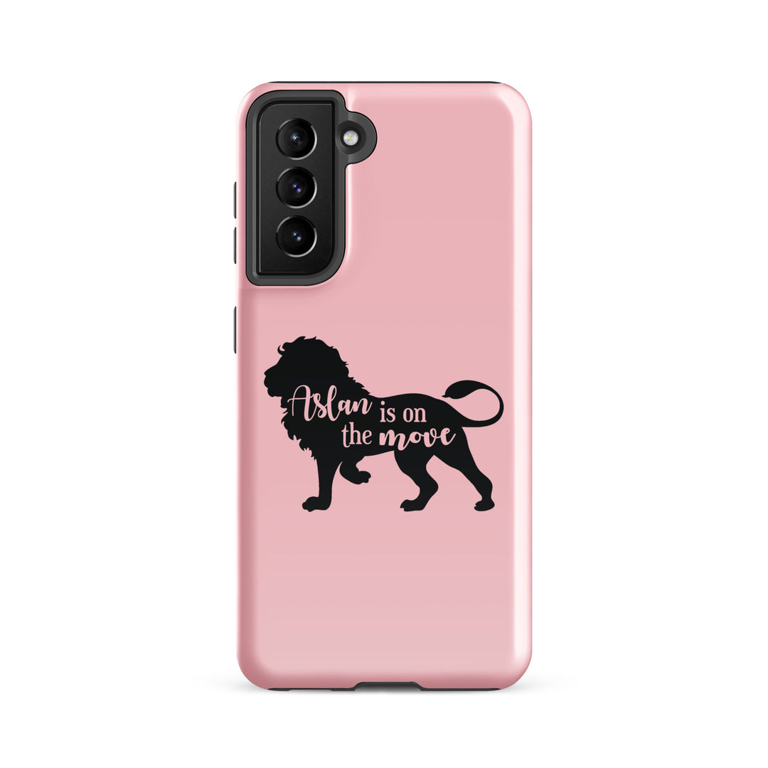 Christian Phone Case Aslan Is On The Move Pink for Samsung® Samsung® Phone Cases Glossy Samsung Galaxy S21 FE 