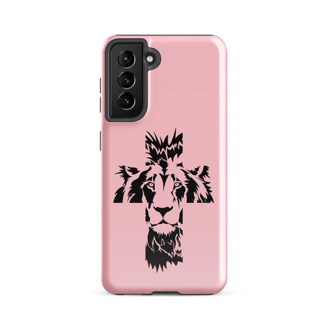 Christian Phone Case Aslan Cross Pink for Samsung® Samsung® Phone Cases Glossy Samsung Galaxy S21 FE 