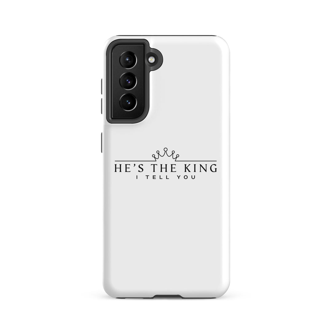 Christian Phone Case He's The King White for Samsung® Samsung® Phone Cases Glossy Samsung Galaxy S21 FE 