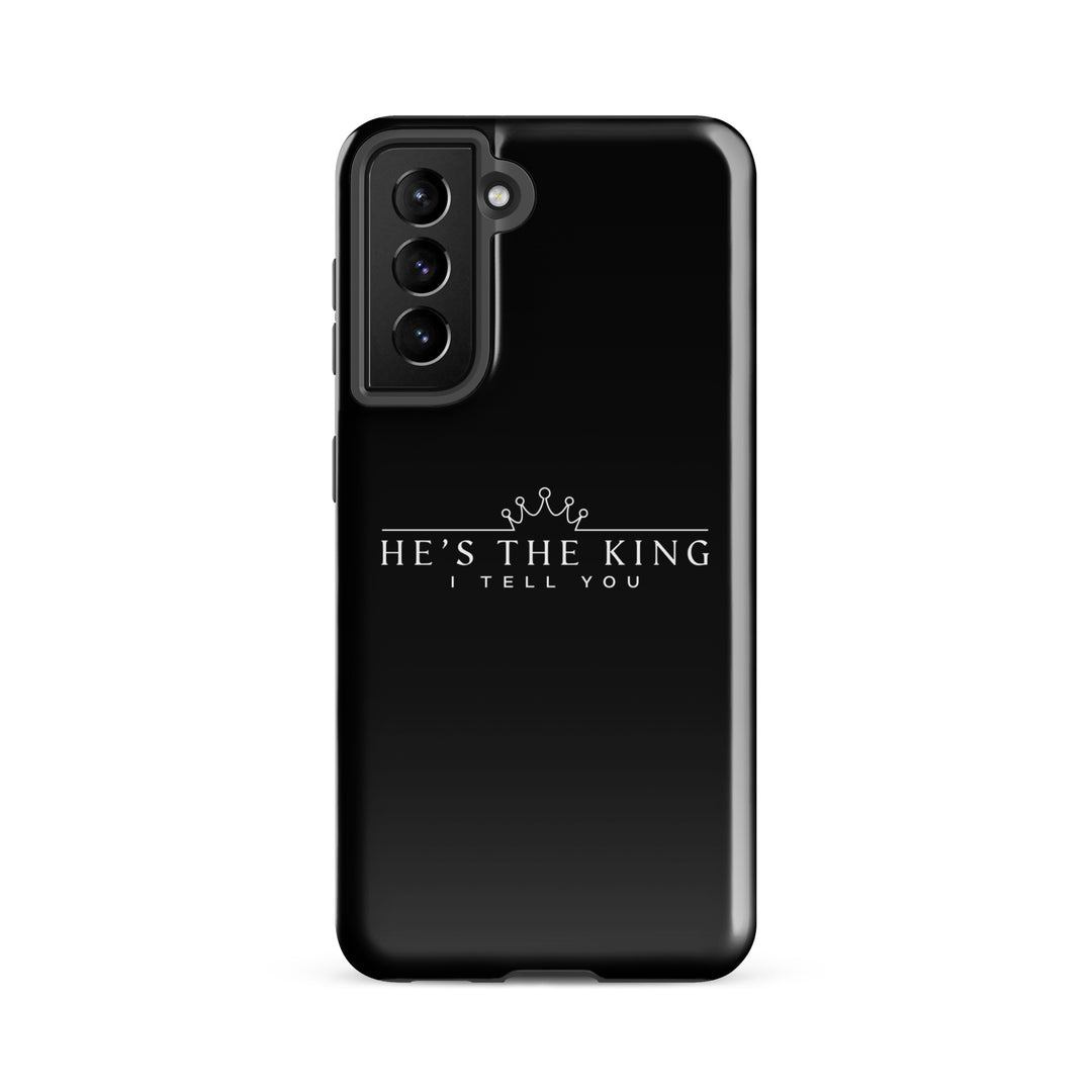 Christian Phone Case He's The King Black for Samsung® Samsung® Phone Cases Glossy Samsung Galaxy S21 FE 