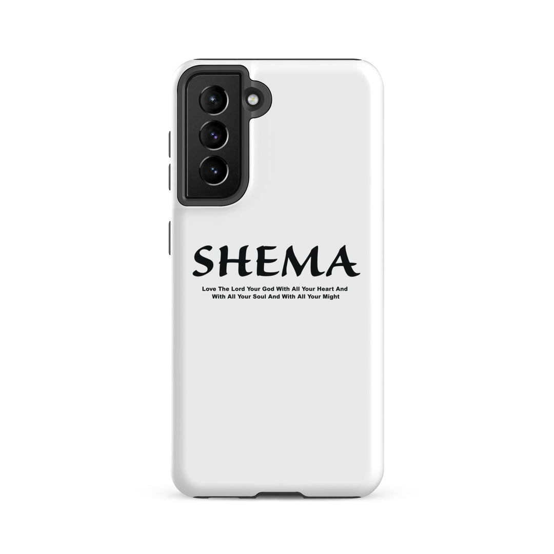 Christian Phone Case Shema Love The Lord White for Samsung® Samsung® Phone Cases Glossy Samsung Galaxy S21 FE 