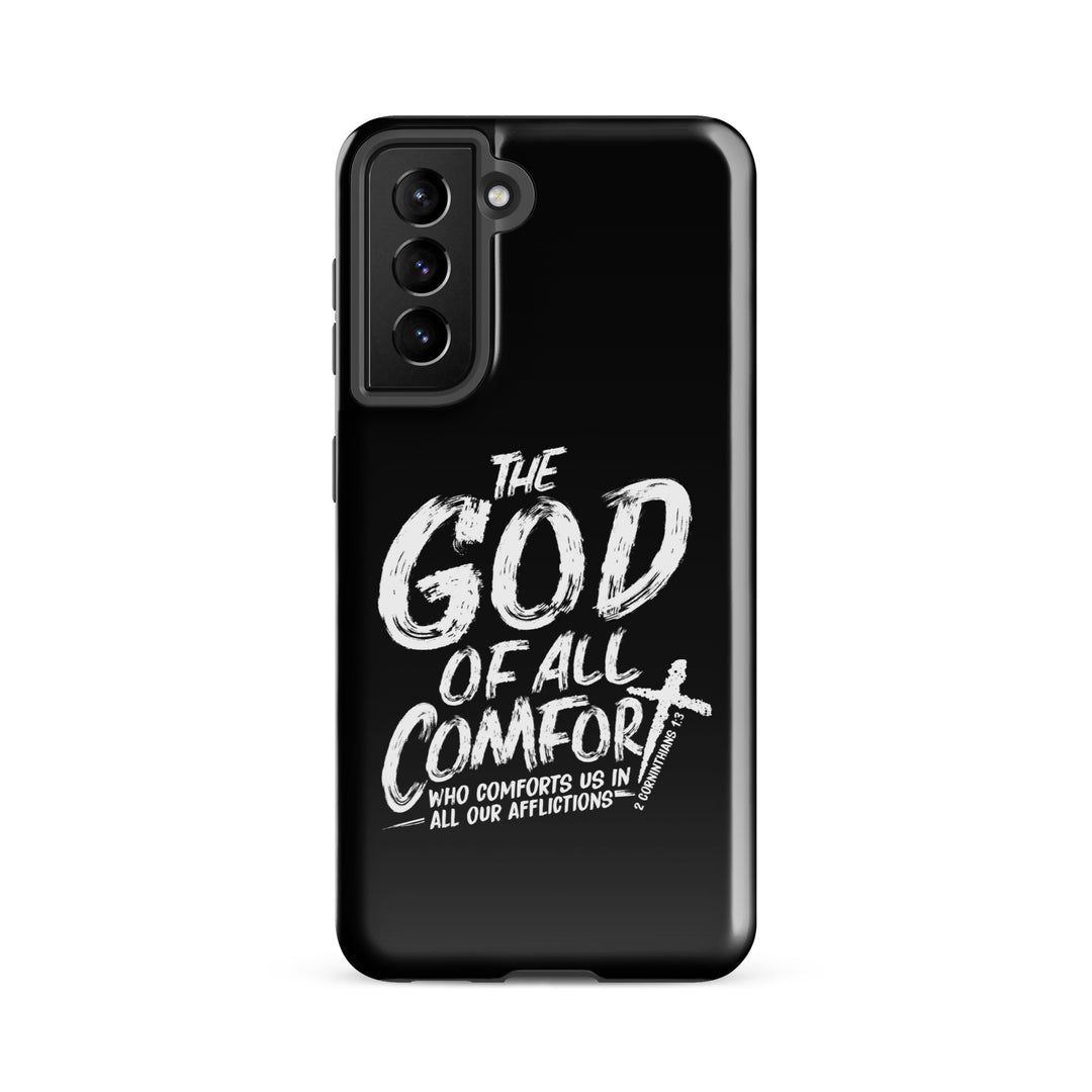 Christian Phone Case God of All Comfort Black for Samsung® Samsung® Phone Cases Glossy Samsung Galaxy S21 FE 