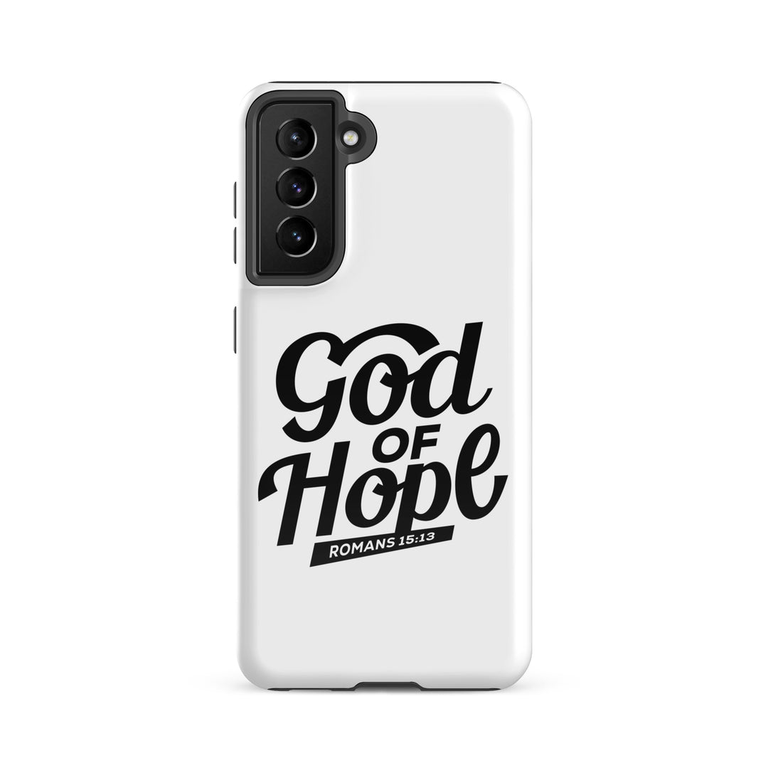 Christian Phone Case God of Hope White for Samsung® Samsung® Phone Cases Glossy Samsung Galaxy S21 FE 