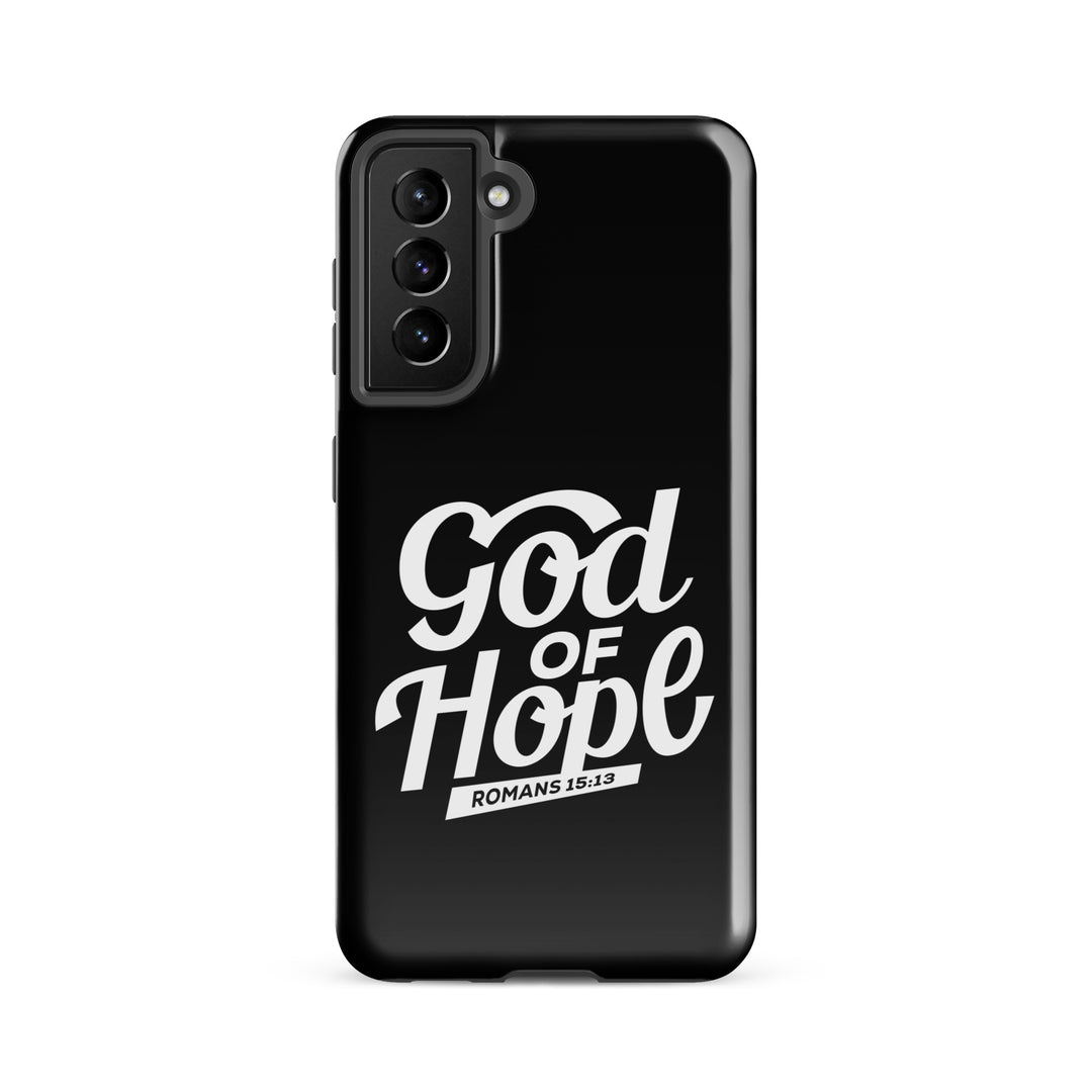 Christian Phone Case God of Hope Black for Samsung® Samsung® Phone Cases Glossy Samsung Galaxy S21 FE 