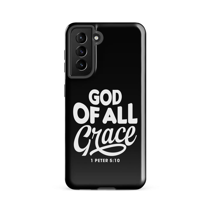 Christian Phone Case God of All Grace Black for Samsung® Samsung® Phone Cases Glossy Samsung Galaxy S21 FE 