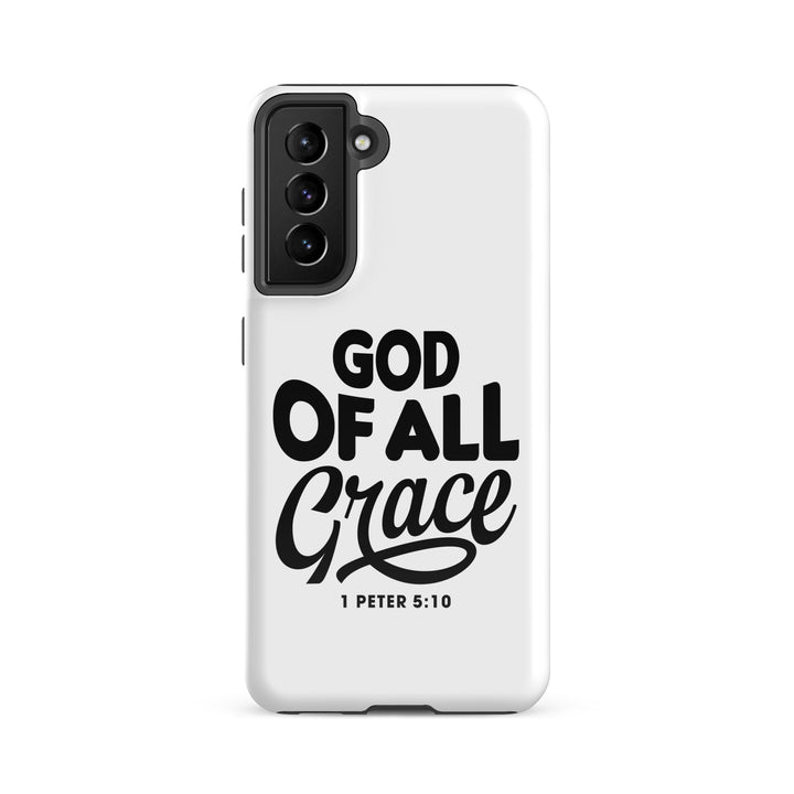 Christian Phone Case God of All Grace White for Samsung® Samsung® Phone Cases Glossy Samsung Galaxy S21 FE 