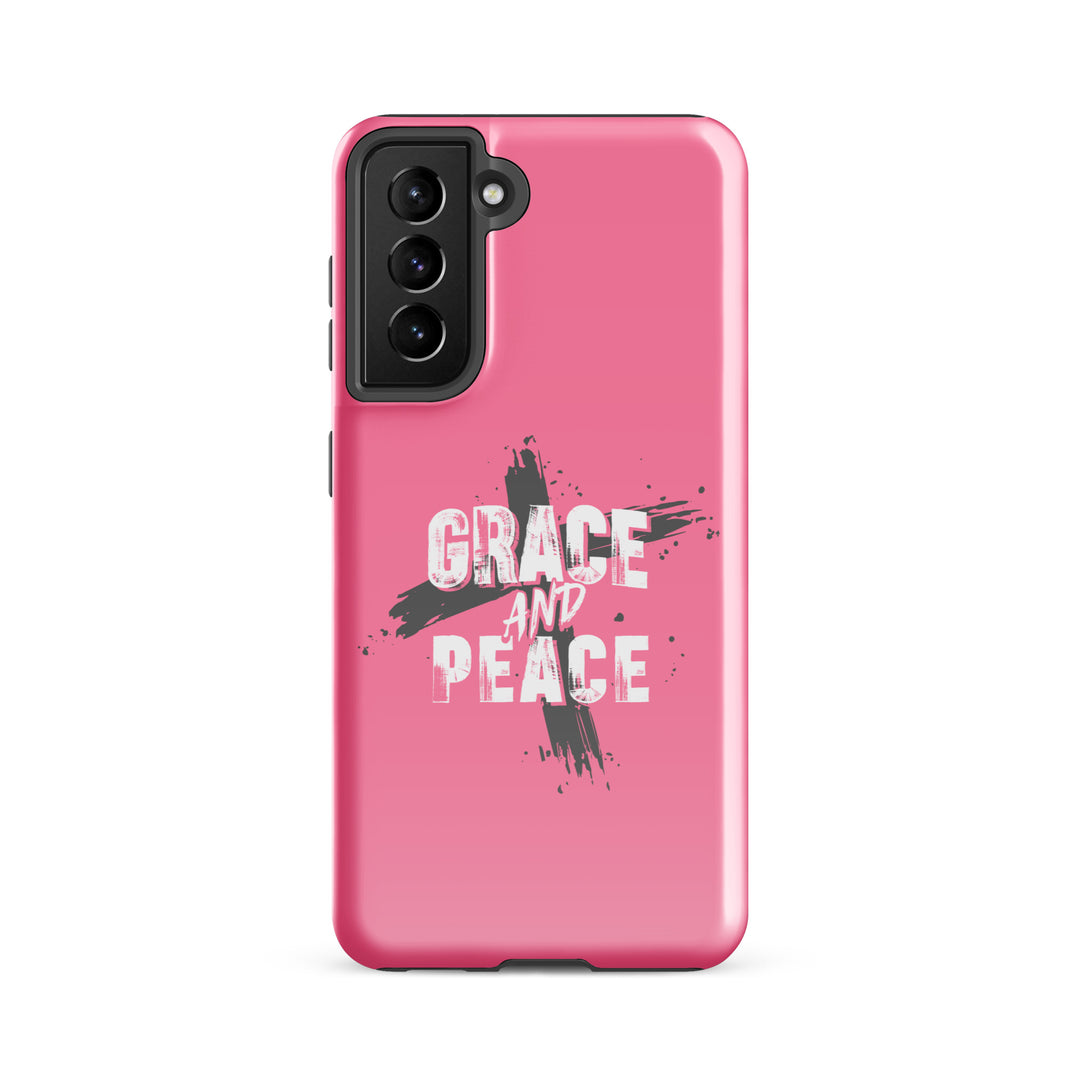 Christian Phone Case Grace and Peace Pink for Samsung® Samsung® Phone Cases Glossy Samsung Galaxy S21 FE 