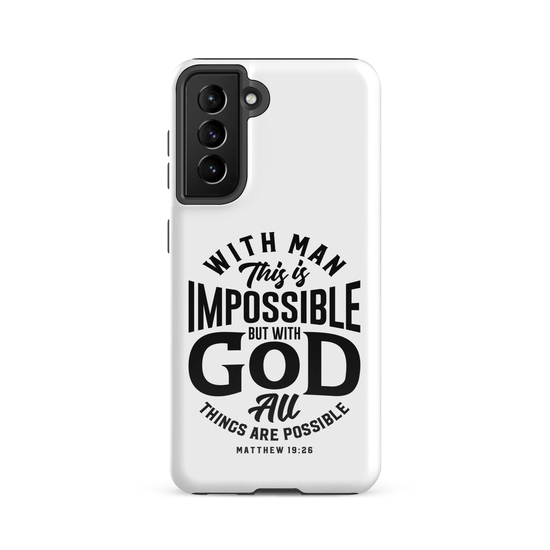 Christian Phone Case All Things Possible White for Samsung® Samsung® Phone Cases Glossy Samsung Galaxy S21 FE 