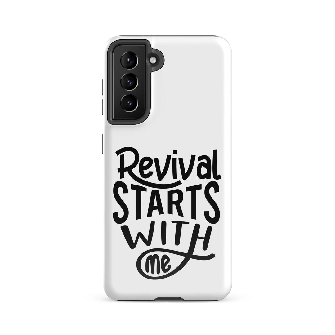 Christian Phone Case Revival Starts With Me White for Samsung® Samsung® Phone Cases Glossy Samsung Galaxy S21 FE 