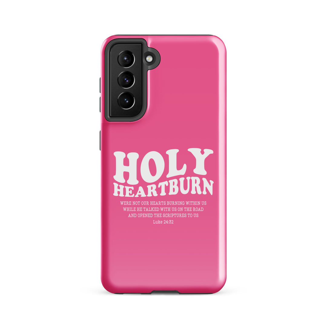 Christian Phone Case Holy Heartburn Pink for Samsung® Samsung® Phone Cases Glossy Samsung Galaxy S21 FE 