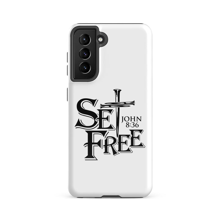 Christian Phone Case Set Free White for Samsung® Samsung® Phone Cases Glossy Samsung Galaxy S21 FE 