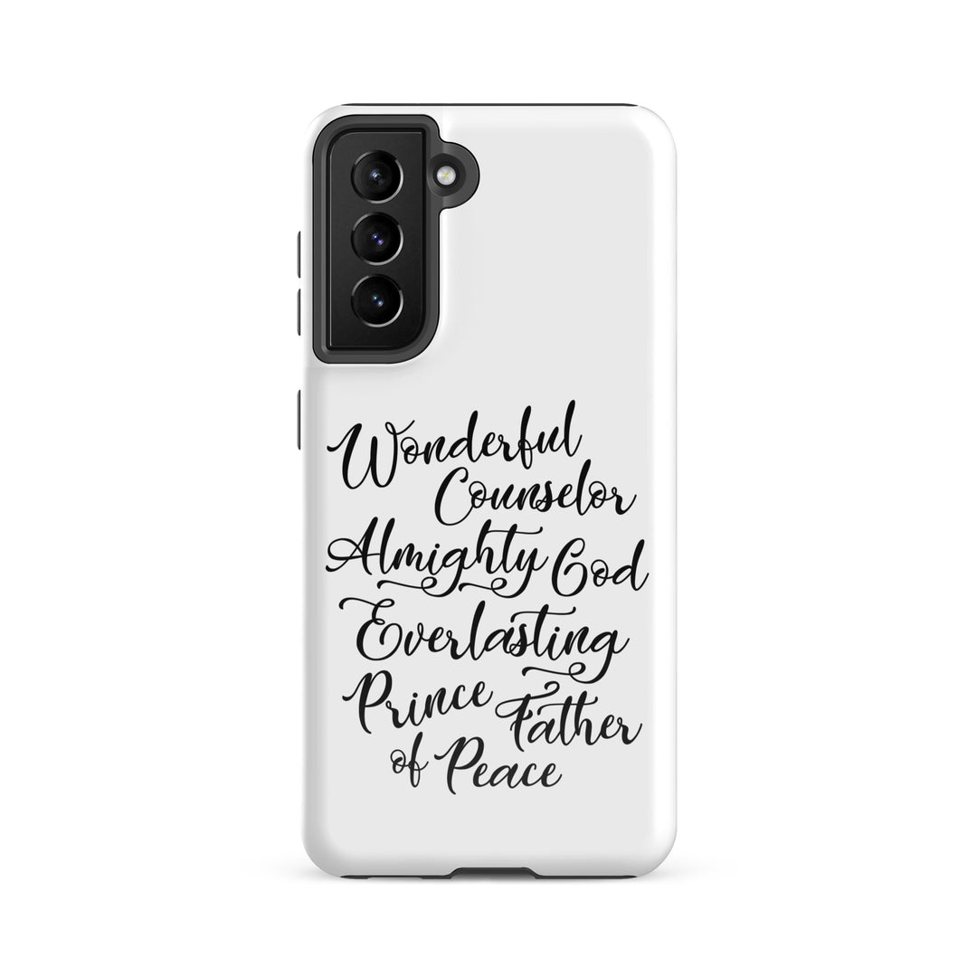 Christian Phone Case Wonderful Counselor White for Samsung® Samsung® Phone Cases Glossy Samsung Galaxy S21 FE 