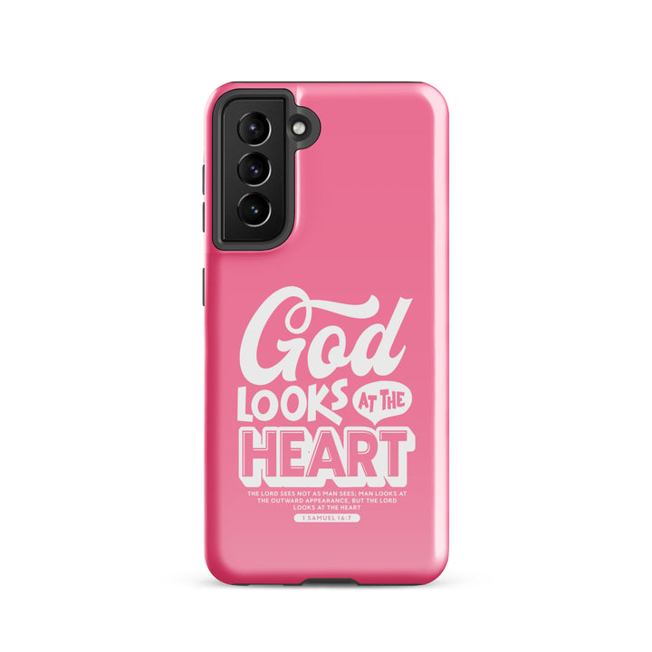 Christian Phone Case God Looks At Heart  for Samsung® Samsung® Phone Cases Glossy Samsung Galaxy S21 