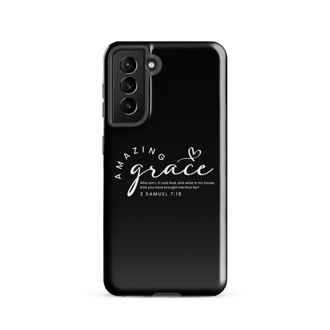 Christian Phone Case Amazing Grace Heart Black for Samsung® Samsung® Phone Cases Glossy Samsung Galaxy S21 