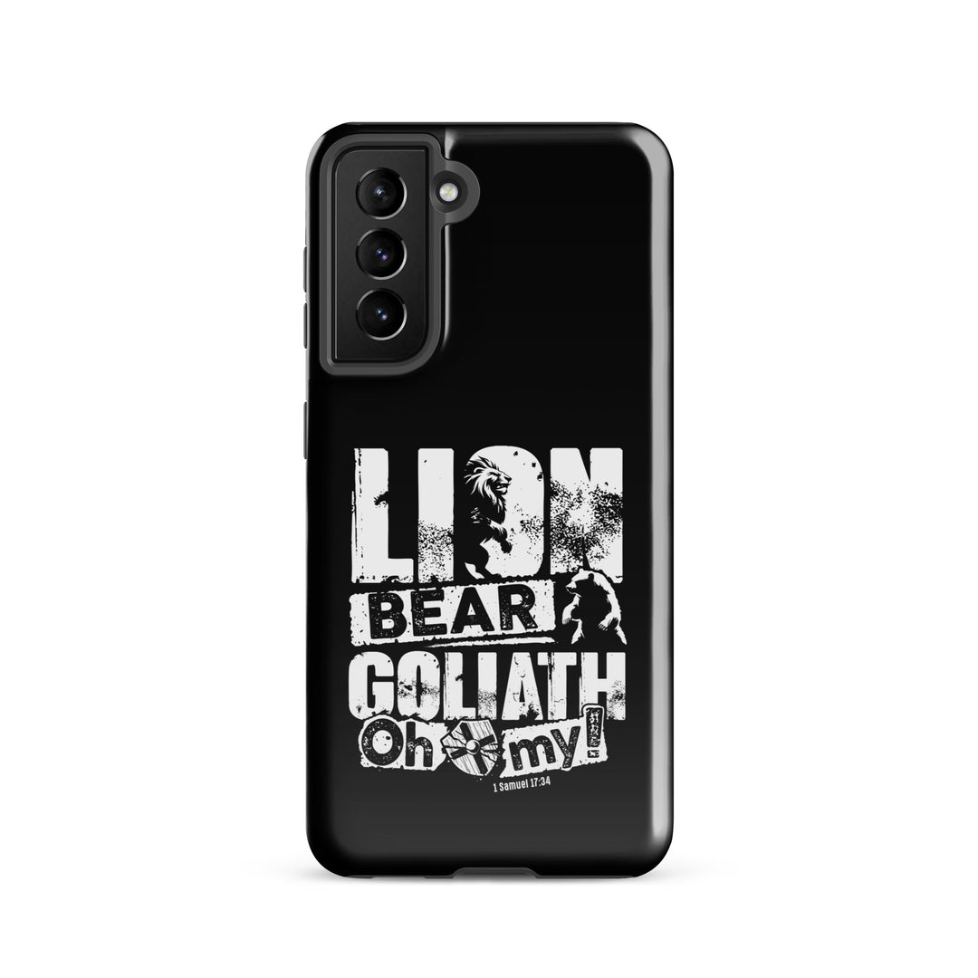 Christian Phone Case Lion Bear Goliath Black for Samsung® Samsung® Phone Cases Glossy Samsung Galaxy S21 