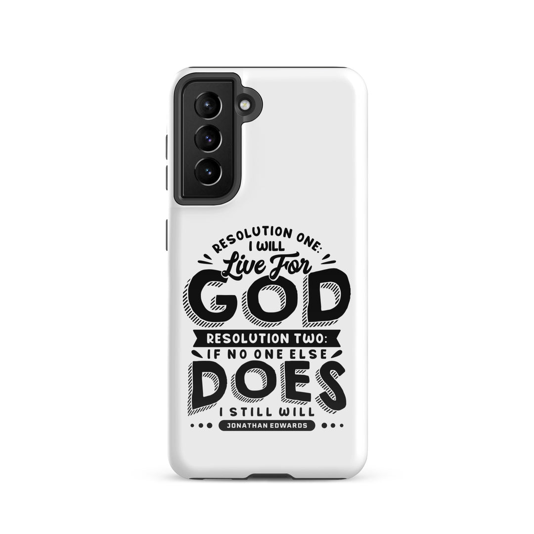 Christian Phone Case Live For God White for Samsung® Samsung® Phone Cases Glossy Samsung Galaxy S21 