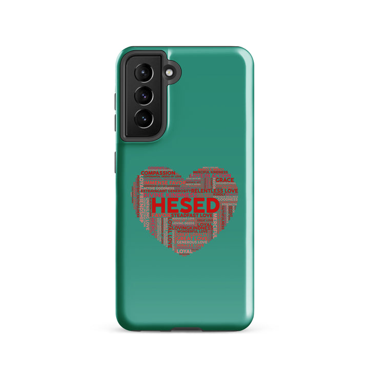 Christian Phone Case Hesed Heart Teal for Samsung® Samsung® Phone Cases Glossy Samsung Galaxy S21 