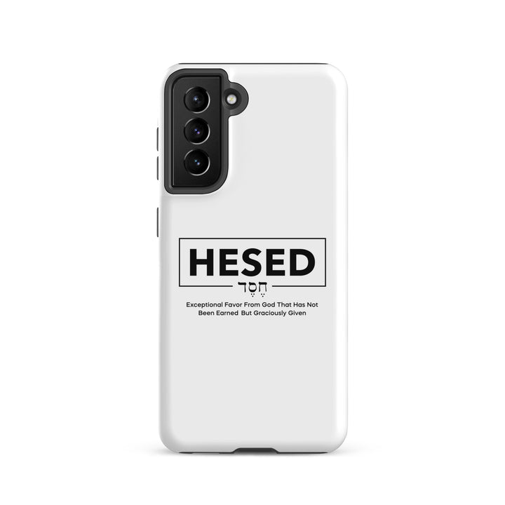 Christian Phone Case Hesed Hebrew Exceptional Favor White for Samsung® Samsung® Phone Cases Glossy Samsung Galaxy S21 