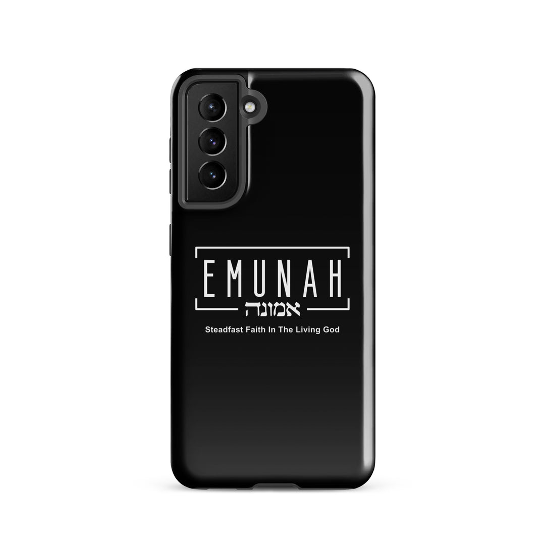 Christian Phone Case Emunah Steadfast Faith Black for Samsung® Samsung® Phone Cases Glossy Samsung Galaxy S21 