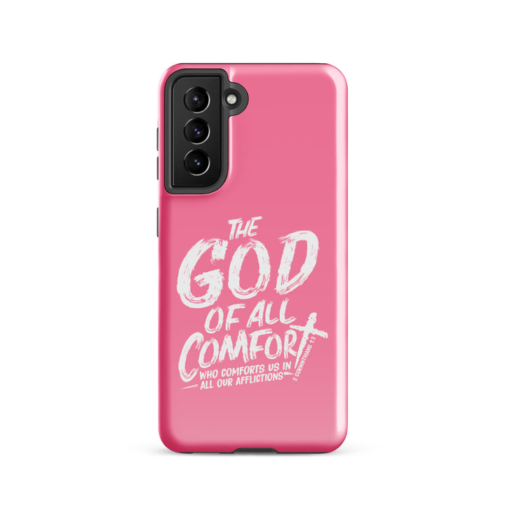 Christian Phone Case God of All Comfort Pink for Samsung® Samsung® Phone Cases Glossy Samsung Galaxy S21 