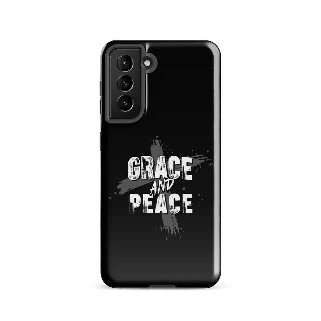 Christian Phone Case Grace and Peace Cross Black for Samsung® Samsung® Phone Cases Glossy Samsung Galaxy S21 