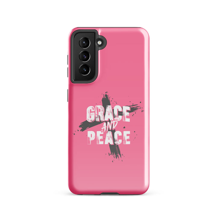 Christian Phone Case Grace and Peace Pink for Samsung® Samsung® Phone Cases Glossy Samsung Galaxy S21 