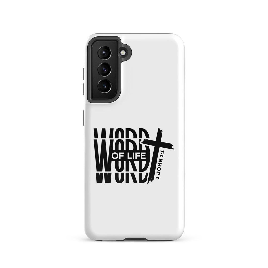 Christian Phone Case Word of Life Cross White for Samsung® Samsung® Phone Cases Glossy Samsung Galaxy S21 