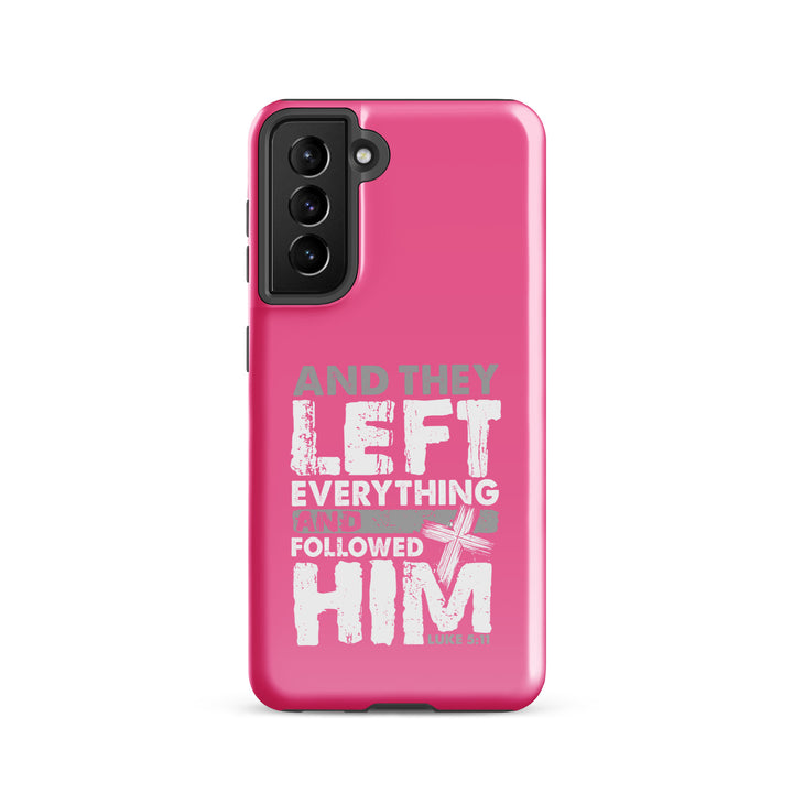 Christian Phone Case Left Everything Cross Pink for Samsung® Samsung® Phone Cases Glossy Samsung Galaxy S21 