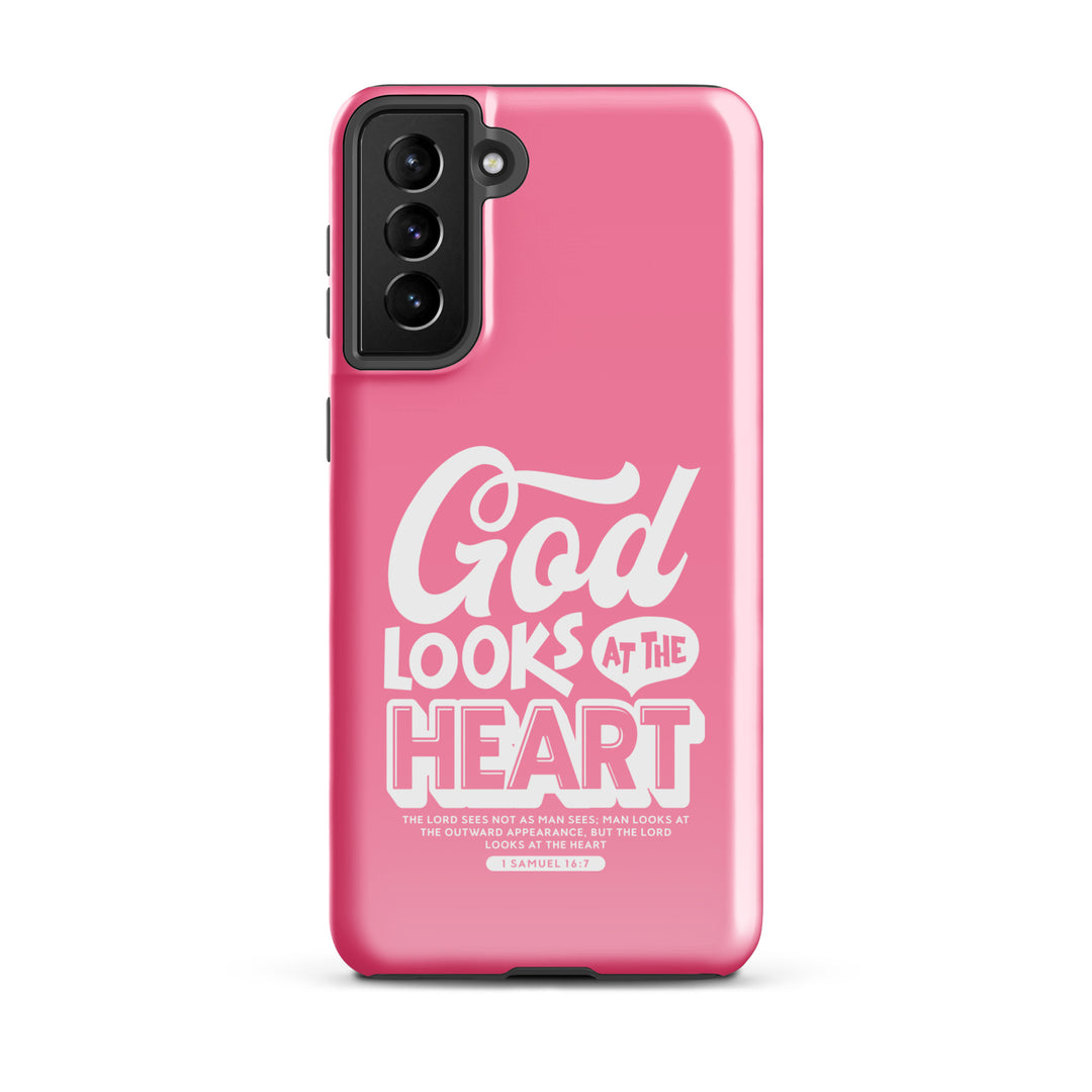 Christian Phone Case God Looks At Heart  for Samsung® Samsung® Phone Cases Glossy Samsung Galaxy S21 Plus 