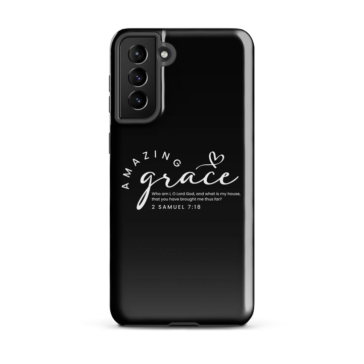 Christian Phone Case Amazing Grace Heart Black for Samsung® Samsung® Phone Cases Glossy Samsung Galaxy S21 Plus 