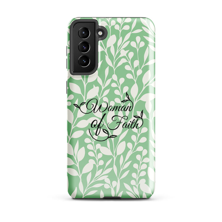 Christian Phone Case Woman of Faith Green for Samsung® Samsung® Phone Cases Glossy Samsung Galaxy S21 Plus 