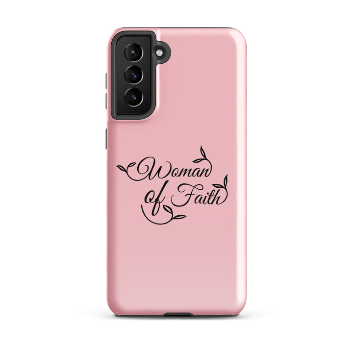 Christian Phone Case Woman of Faith Pink for Samsung® Samsung® Phone Cases Glossy Samsung Galaxy S21 Plus 