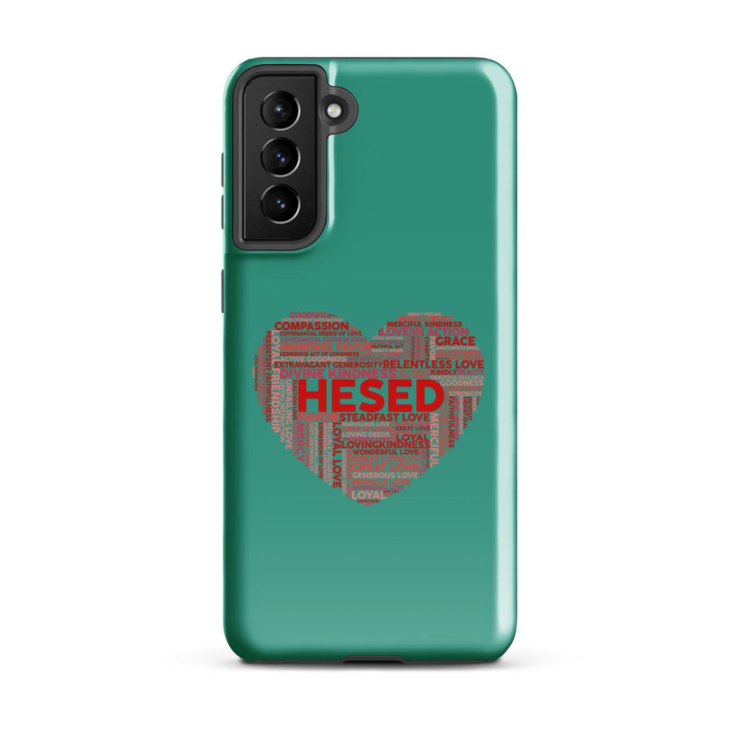 Christian Phone Case Hesed Heart Teal for Samsung® Samsung® Phone Cases Glossy Samsung Galaxy S21 Plus 