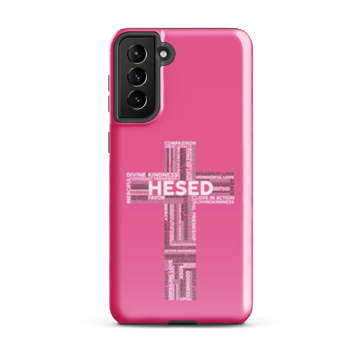 Christian Phone Case Hesed Cross Pink for Samsung® Samsung® Phone Cases Glossy Samsung Galaxy S21 Plus 