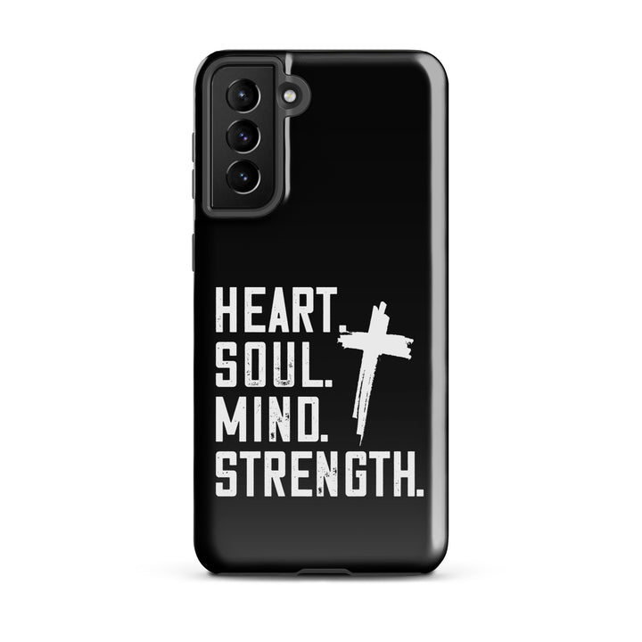 Christian Phone Case Heart Soul Mind Strength Black  for Samsung® Samsung® Phone Cases Glossy Samsung Galaxy S21 Plus 