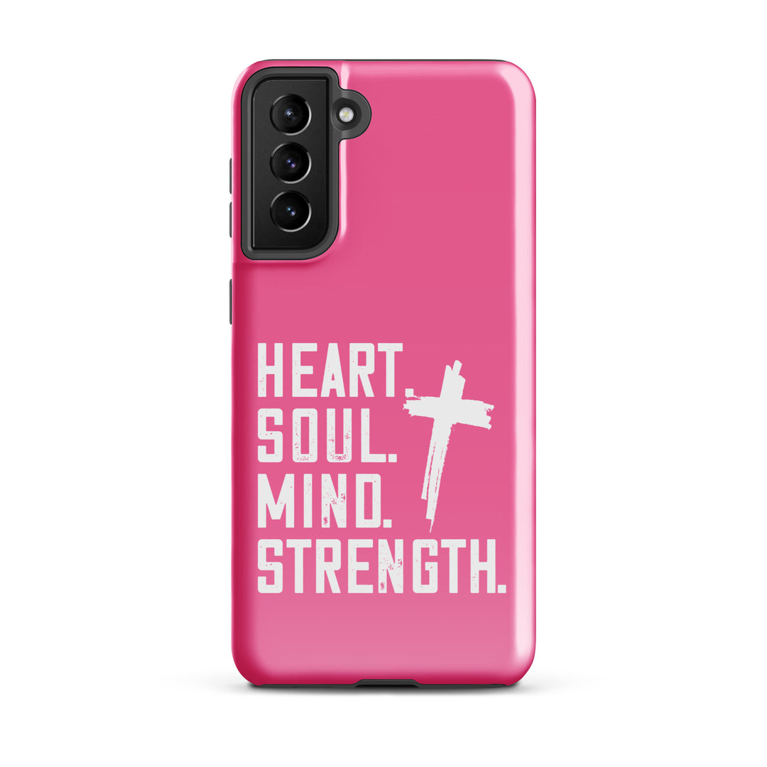 Christian Phone Case Heart Soul Mind Strength Pink for Samsung® Samsung® Phone Cases Glossy Samsung Galaxy S21 Plus 