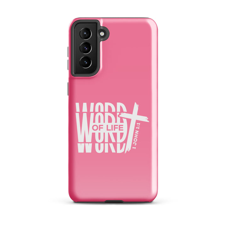 Christian Phone Case Word of Life Cross Pink for Samsung® Samsung® Phone Cases Glossy Samsung Galaxy S21 Plus 