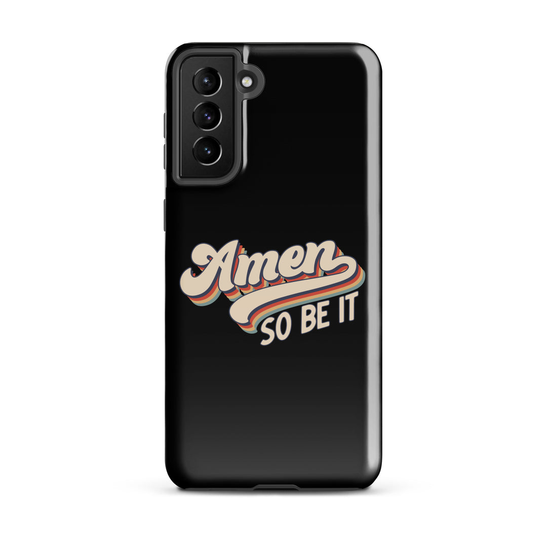 Christian Phone Case Amen So Be It Black for Samsung® Samsung® Phone Cases Glossy Samsung Galaxy S21 Plus 