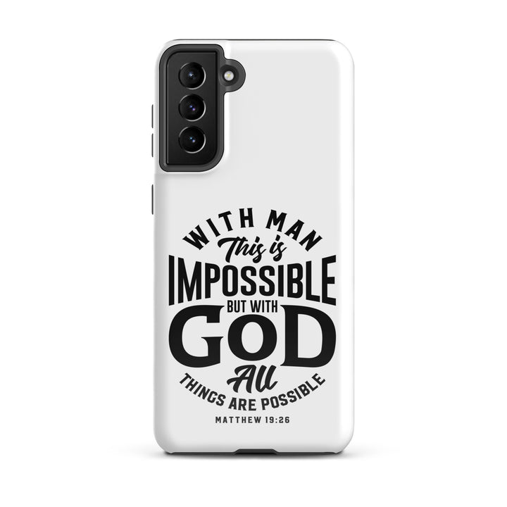 Christian Phone Case All Things Possible White for Samsung® Samsung® Phone Cases Glossy Samsung Galaxy S21 Plus 