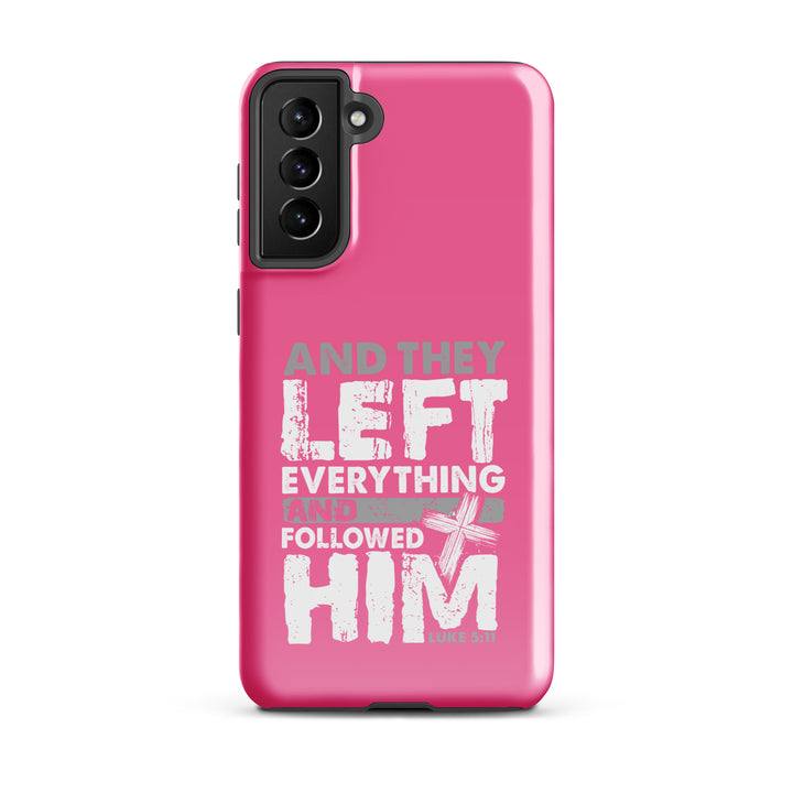 Christian Phone Case Left Everything Cross Pink for Samsung® Samsung® Phone Cases Glossy Samsung Galaxy S21 Plus 