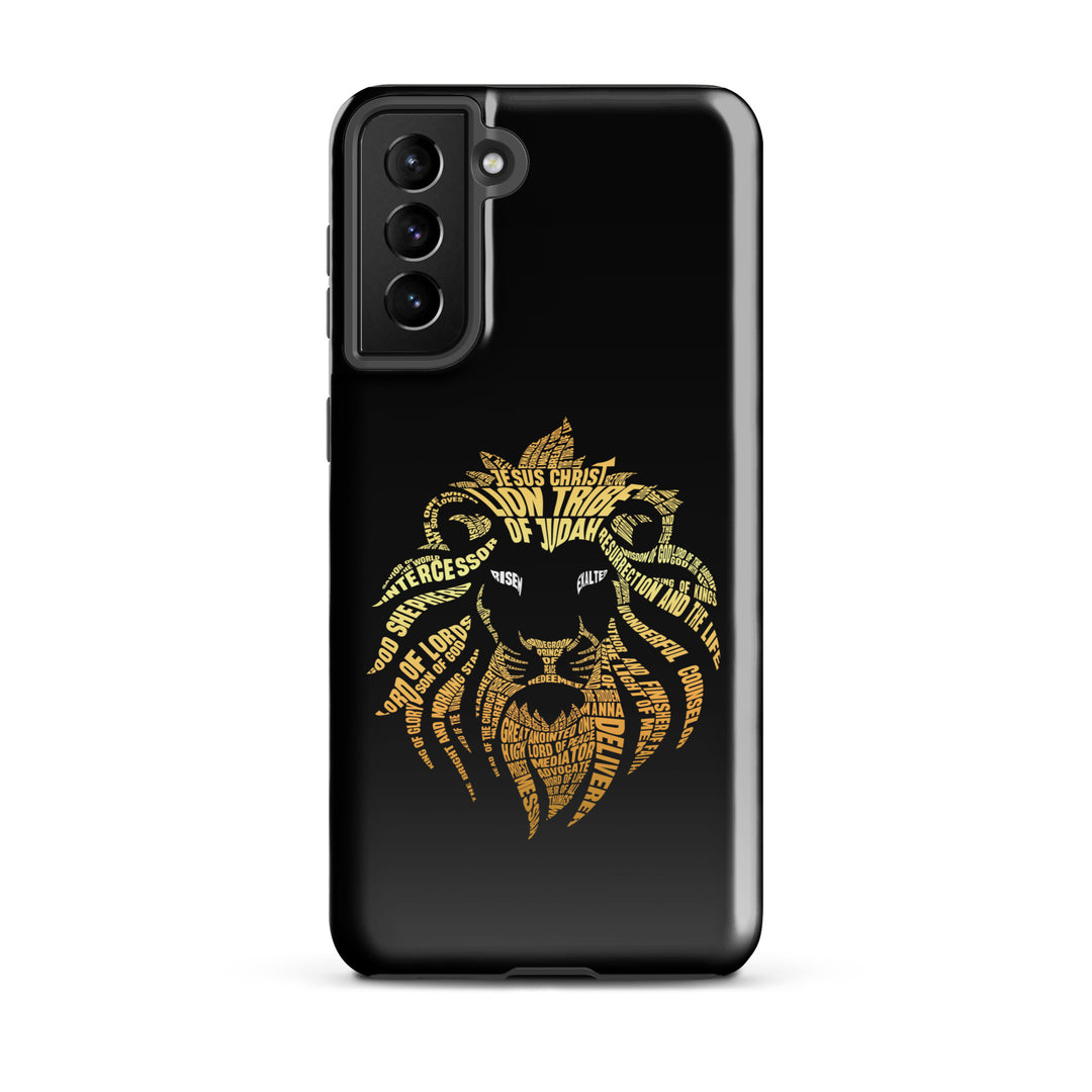 Christian Phone Case Lion Word Cloud Black for Samsung® Samsung® Phone Cases Glossy Samsung Galaxy S21 Plus 