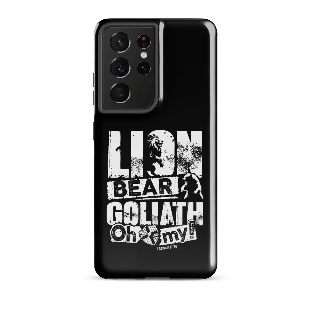 Christian Phone Case Lion Bear Goliath Black for Samsung® Samsung® Phone Cases Glossy Samsung Galaxy S21 Ultra 