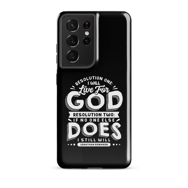 Christian Phone Case Live For God Black for Samsung® Samsung® Phone Cases Glossy Samsung Galaxy S21 Ultra 