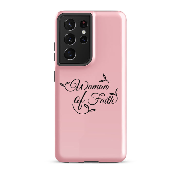 Christian Phone Case Woman of Faith Pink for Samsung® Samsung® Phone Cases Glossy Samsung Galaxy S21 Ultra 