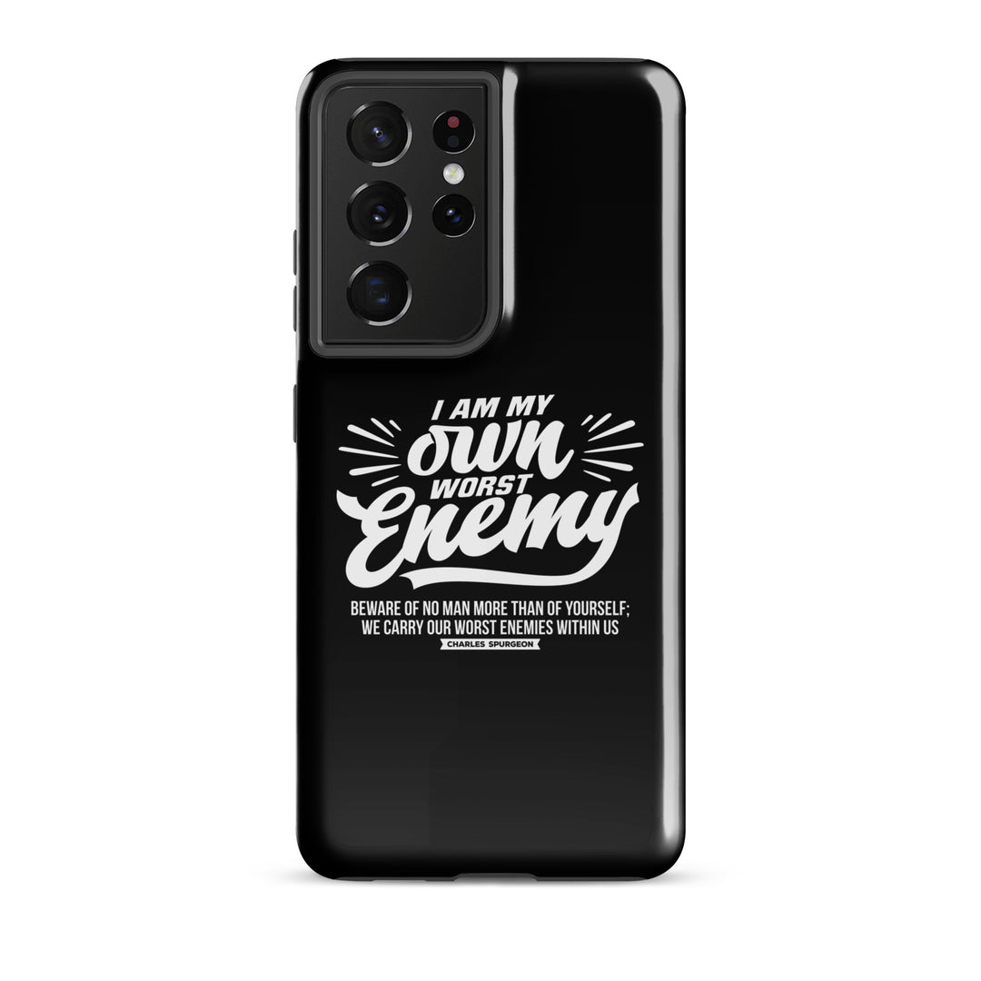 Christian Phone Case Worst Enemy Black for Samsung® Samsung® Phone Cases Glossy Samsung Galaxy S21 Ultra 