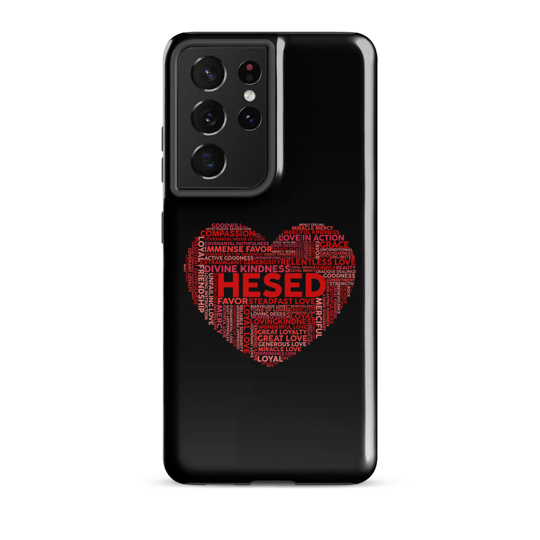 Christian Phone Case Hesed Heart Black for Samsung® Samsung® Phone Cases Glossy Samsung Galaxy S21 Ultra 