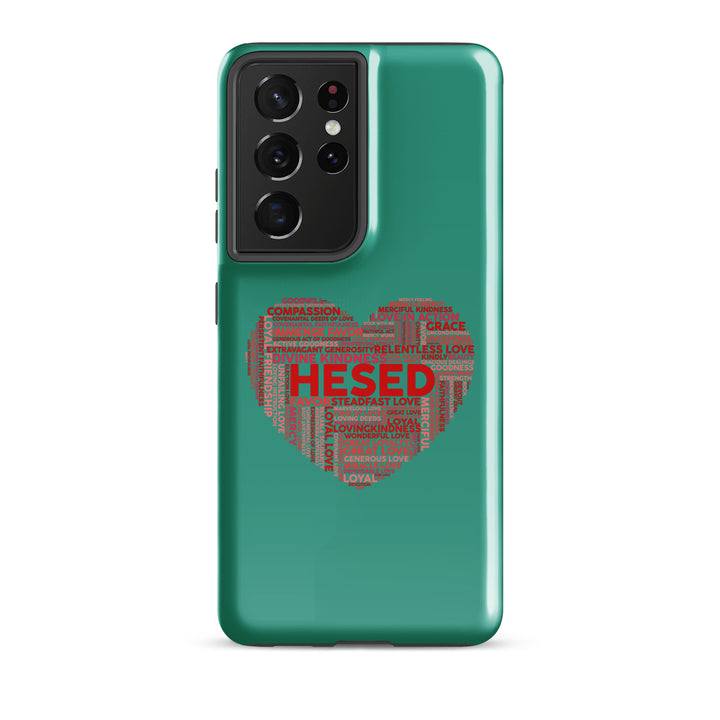 Christian Phone Case Hesed Heart Teal for Samsung® Samsung® Phone Cases Glossy Samsung Galaxy S21 Ultra 