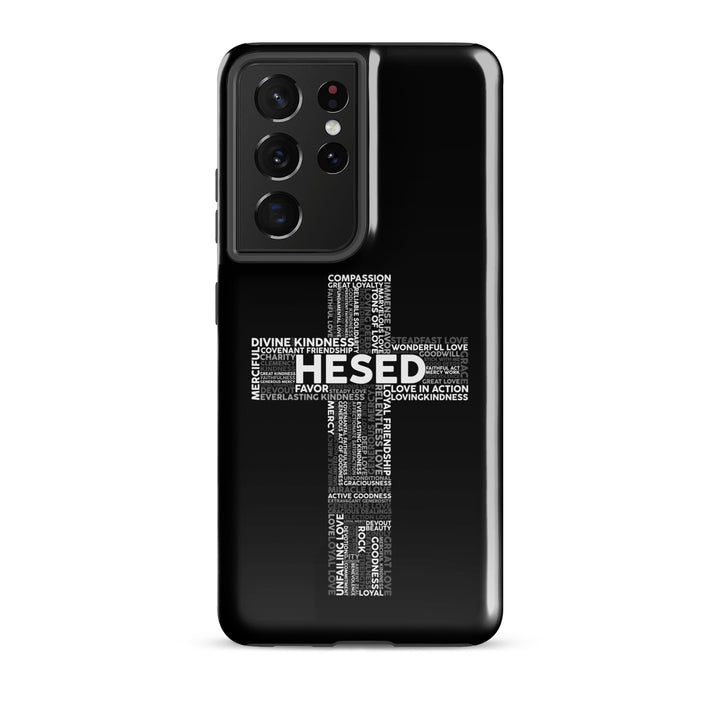 Christian Phone Case Hesed Cross Black for Samsung® Samsung® Phone Cases Glossy Samsung Galaxy S21 Ultra 